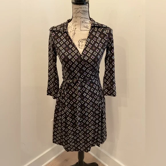 knee length dresses for ladies Diane Von Furstenberg Tuxedo Pia Wrap Dress